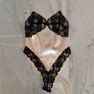 NWT Silk Teddy Bodysuit | Satin Pink Vintage Sexy Lingerie
